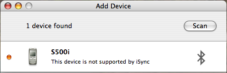 This device is not supported by iSync