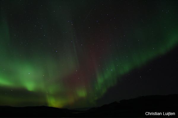 Nachtelijke hemel boven Snæfellsness, IJsland